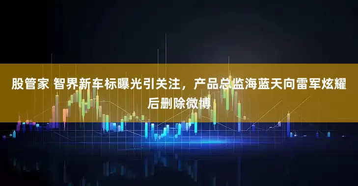 股管家 智界新车标曝光引关注，产品总监海蓝天向雷军炫耀后删除微博